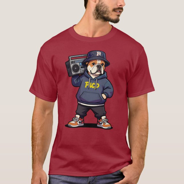 Título: Camiseta gráfica de perro de dibujos anima (Anverso)