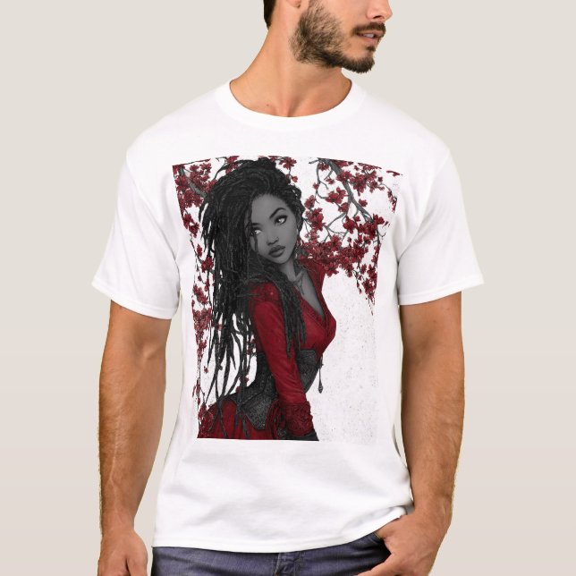 Título: Camiseta mística de belleza roja - Moda ar (Anverso)