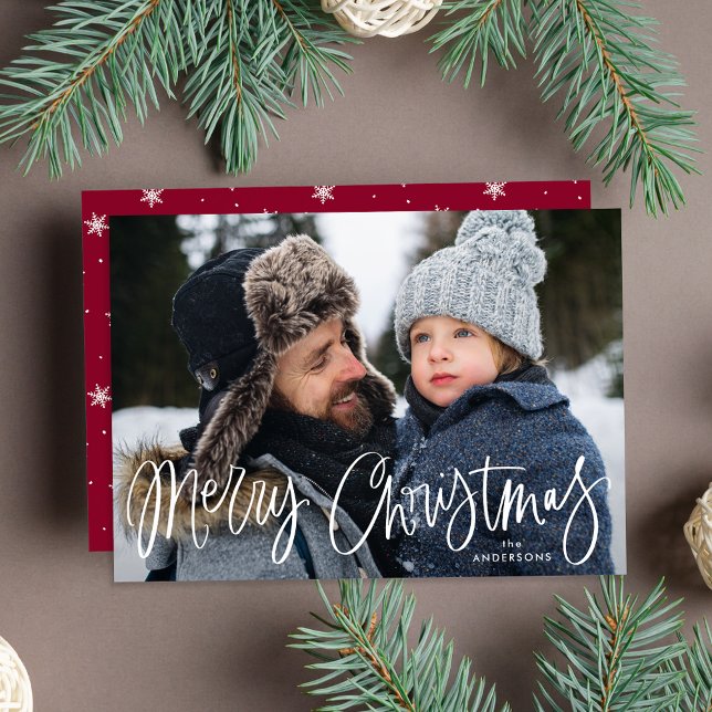 Título de tarjeta de Navidad con letra Burdeos cap (Subido por el creador)