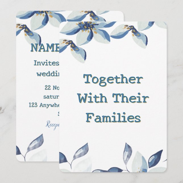 Título: Invitación de Boda Personalizada Elegante  (Anverso / Reverso)