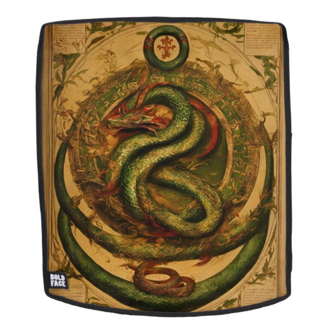 **Título:** Mochila de impresión de serpientes ver (Cara extraíble)