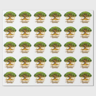 Título Papel de Regalo de Rollo del Árbol del Din