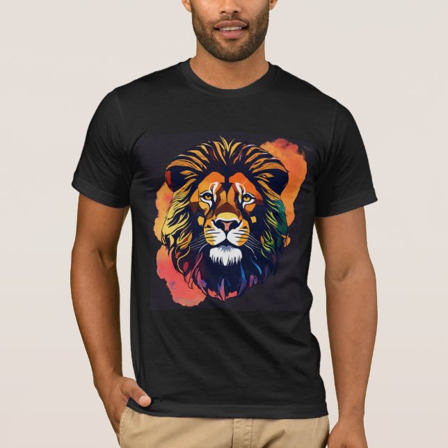 Título: "Raíz majestuosa: Desi de camiseta de león (Anverso)