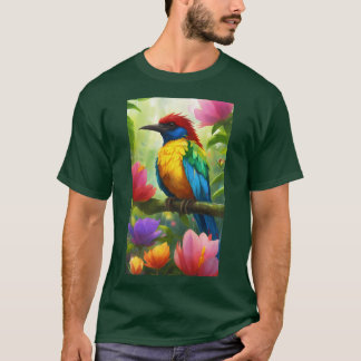 Título: "Vibrante camiseta de las aves de Costa Ri
