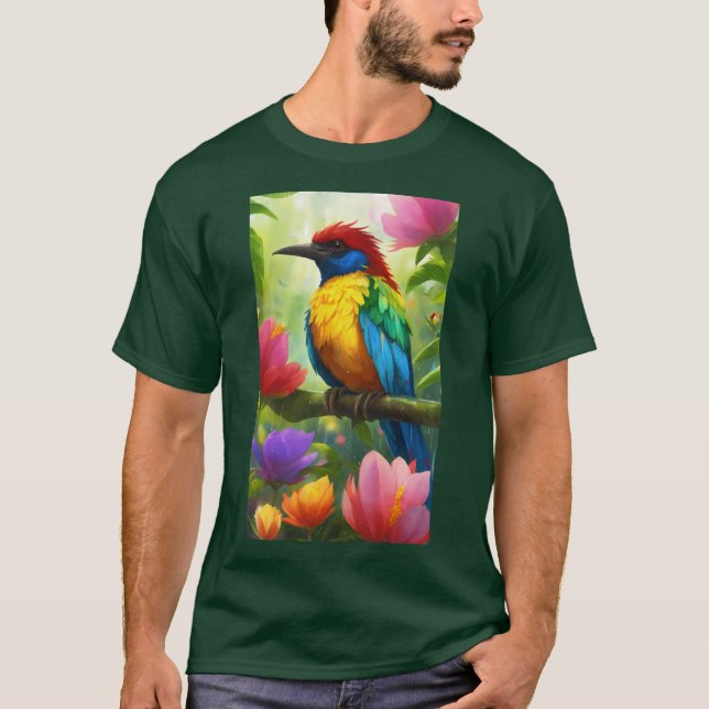 Título: "Vibrante camiseta de las aves de Costa Ri (Anverso)