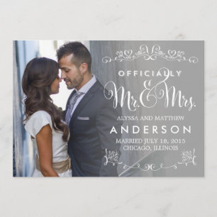 Títulos oficiales Invitación Boda - Gris