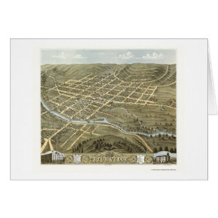 Titusville, mapa panorámico del PA - 1871