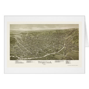Titusville, mapa panorámico del PA - 1895