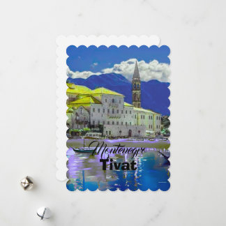 Tivat Montenegro, postal moderna, Arte de Viajes C
