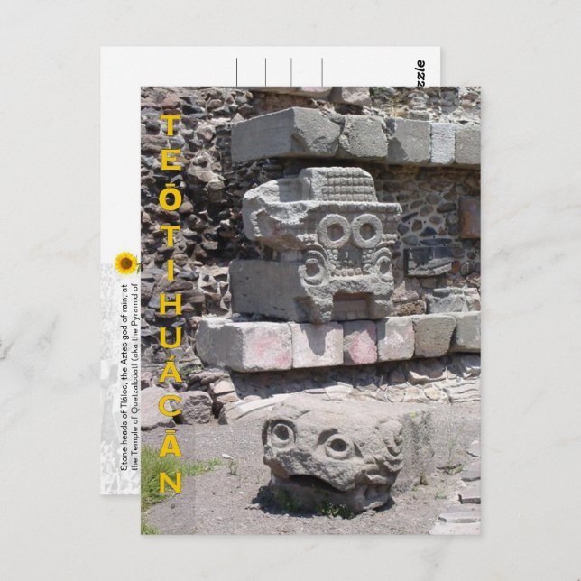 Tláloc, Teōtihuácān, México - postal (Anverso / Reverso)