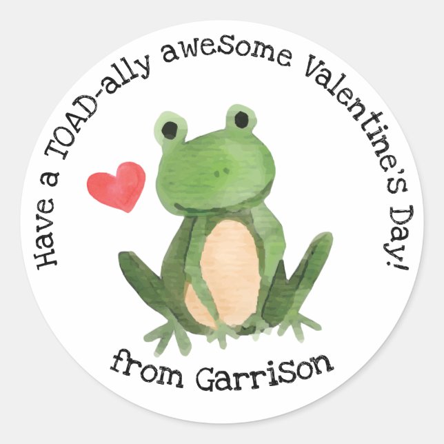 Toad-ally Awesome Valentine Pegatina (Anverso)