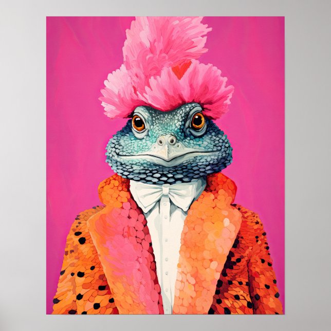 Toad in Funky Demuestra Arte De Moda Animal Rosa (Frente)