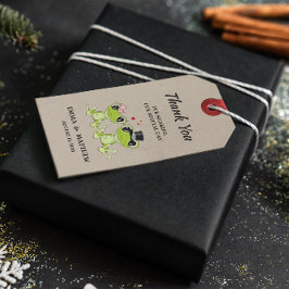 Toadally in Love Frog Wedg Favor de la etiqueta de