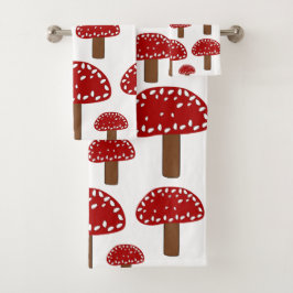 Toadstoide Patrón de hongos del bosque rojo