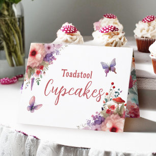 Toadstool Cupcakes Tarjeta Buffet de cumpleaños