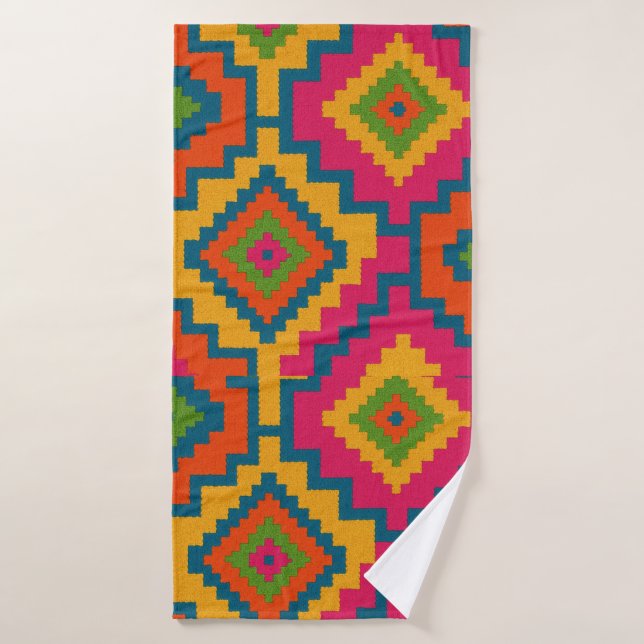 TOALHA CORES GEOMÉTRICO  (Toalla de baño)