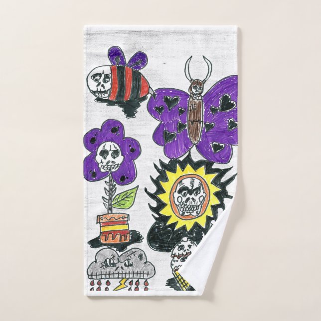 toalha de mão, desenho a lápis. (Toalla de mano)