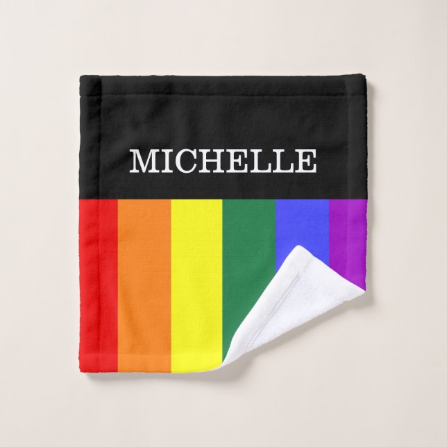 Toalha de Rosto Orgulho Gay Rainbow Personalizado (Toallita)