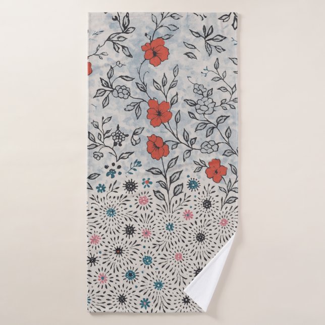Toalha florais artístico  (Toalla de baño)