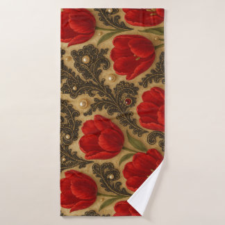 TOALHA Tulipas e Renda  DESIGN 