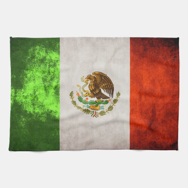Toalla 16" de la bandera mexicana x 24" (Horizontal)