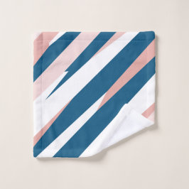 Toalla abstracta rosa azul y blanca