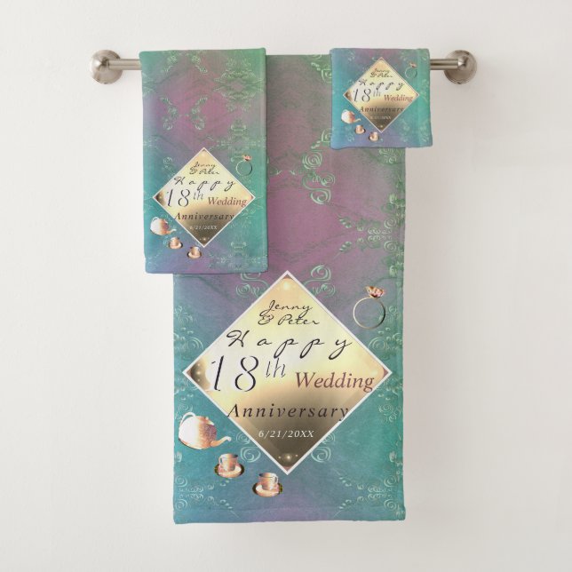 Toalla Acquamarina del 18° Aniversario del Boda (In situ)