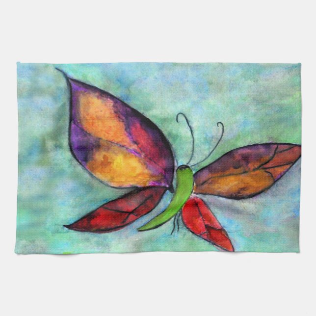 Toalla artística de mariposa (Horizontal)