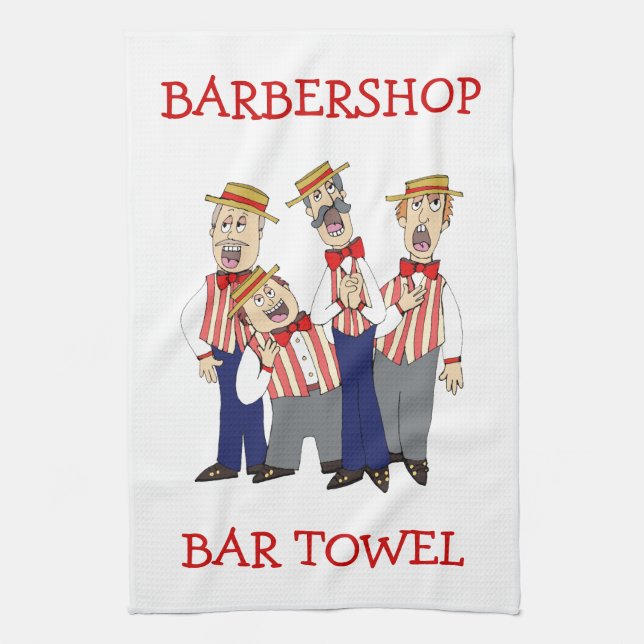 Toalla Barbershop Quartet Bar Personalize (Vertical)