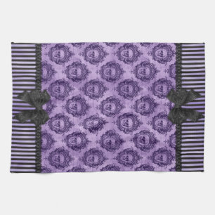 Toalla barroca gótica de los cráneos de Halloween