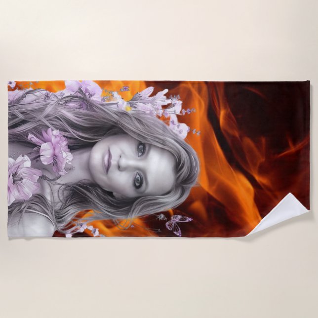 Toalla blanca de playa (Anverso)