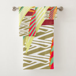 Toalla bohemia de plumas tropicales