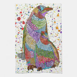 Toalla colorida de pingüino y de cocina para bebés