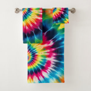 Toalla con estampado de arcoíris psicodélico