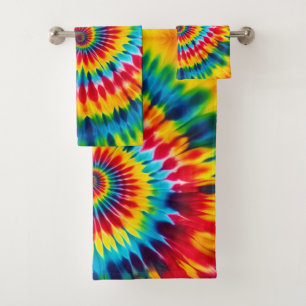 Toalla con estampado de arcoíris psicodélico