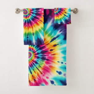 Toalla con estampado de arcoíris psicodélico