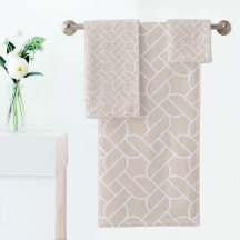 Toalla con estampado de cuerda beige