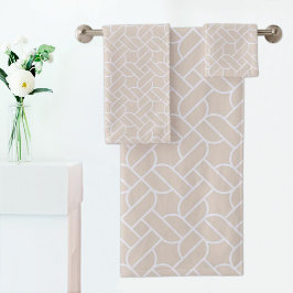 Toalla con estampado de cuerda beige