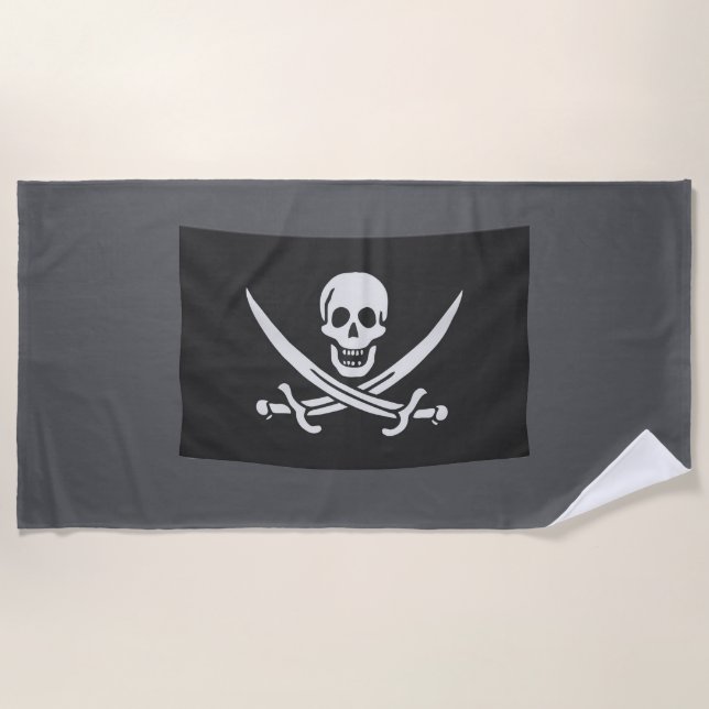 Toalla con la bandera pirata Jolly Rogers (Anverso)