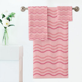 Toalla con patrón de onda rosa
