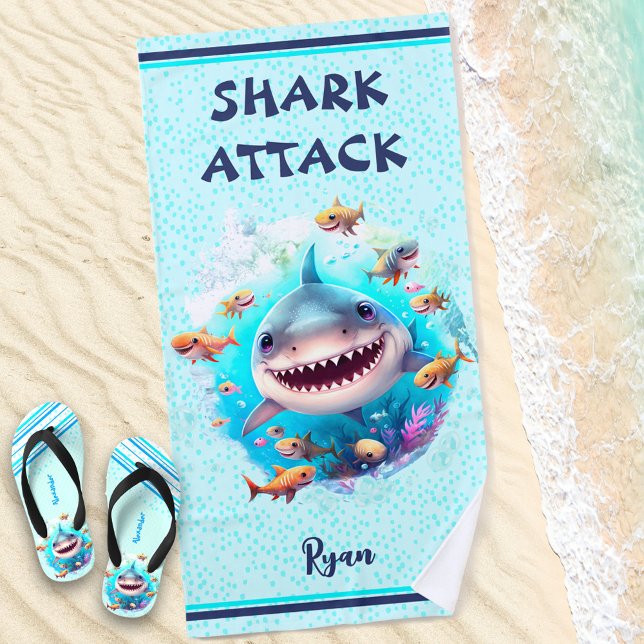 Toalla Cute Shark Summer Boy Beach (Subido por el creador)