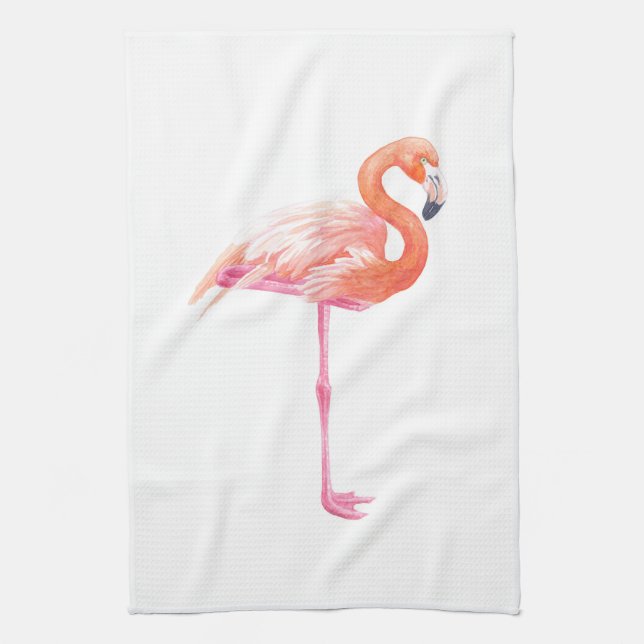 Toalla de acuarela Flamingo (Vertical)