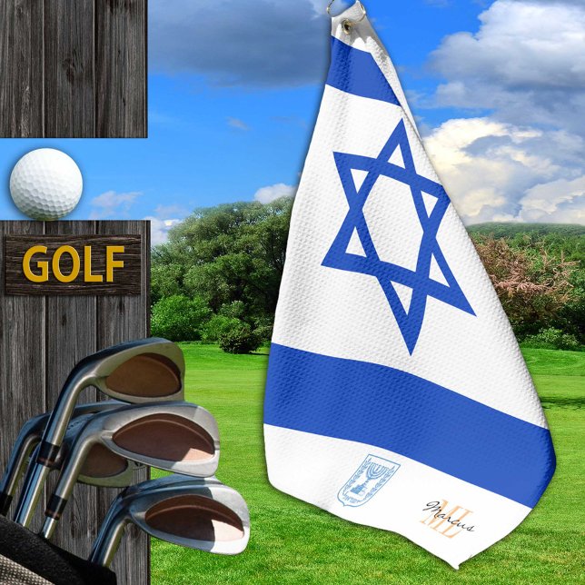 Toalla de bandera de Israel, toalla de golf monogr (Subido por el creador)
