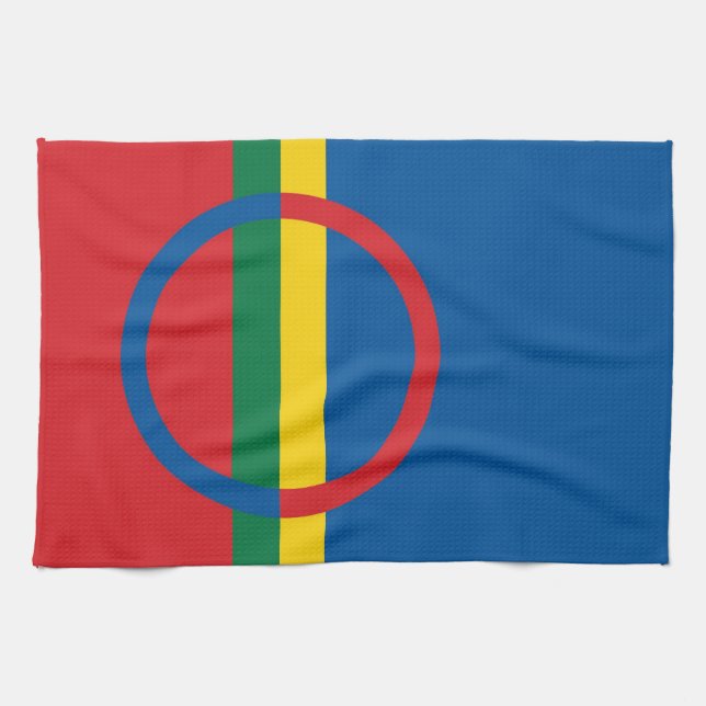 toalla de bandera sami scandinavia (Horizontal)