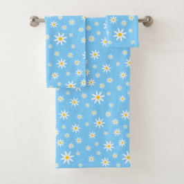 Toalla de baño azul Daisy