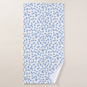 Toalla de baño azul de los lunares