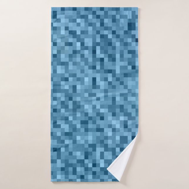 Toalla de baño azul del pixel (Toalla de baño)