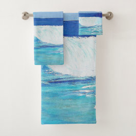 Toalla de baño casera de estilo costero.