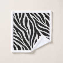 Toalla de baño con estampado de cebra | Ba negro y