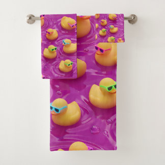 Toalla de baño con estampado funky de patito de go
